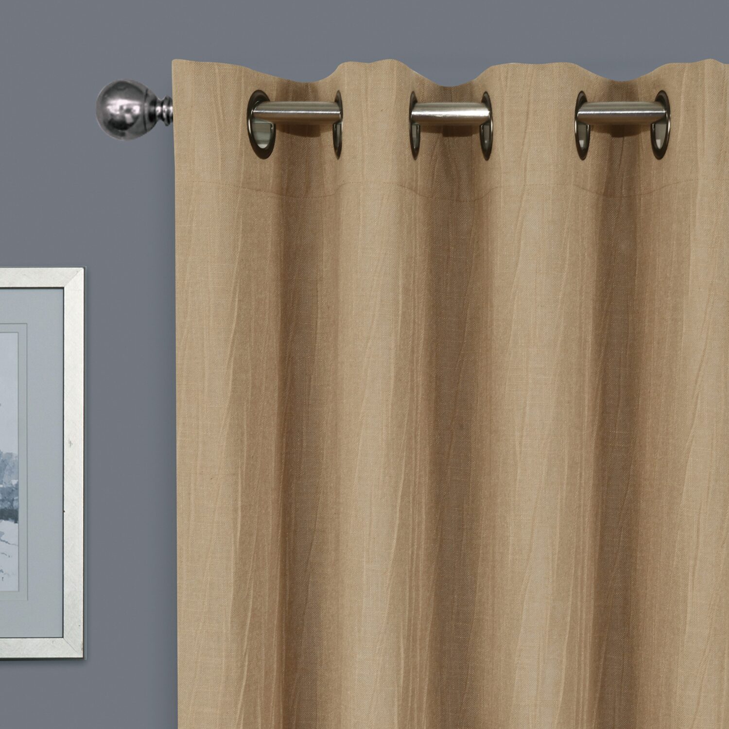 Max Blackout Crestview Crushed Grommet Top 100% Single Curtain Panel