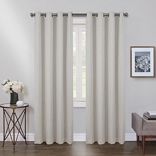 Max Blackout Crestview Grommet Top 100% Blackout Single Curtain Panel In Beige