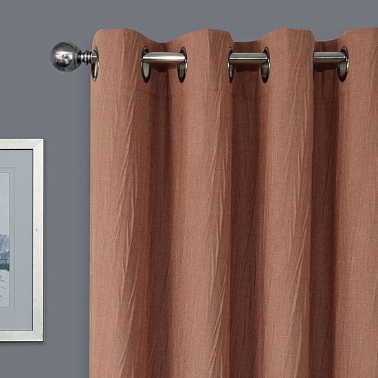 Max Blackout Crestview Crushed Grommet Top 100% Blackout Single Curtain Panel