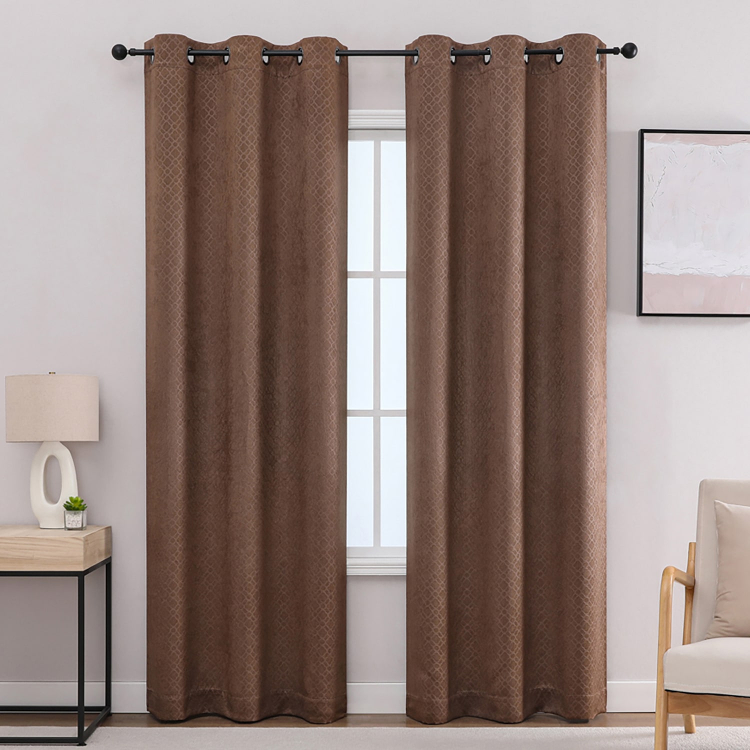 Regal Home Grommet Top Embossed Blackout Set of 2 Curtain Panel