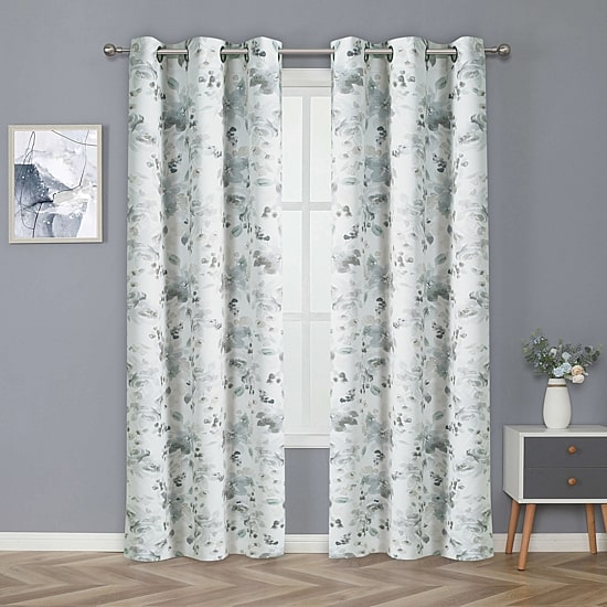 Regal Home Oliver Printed Grommet Top Blackout Set of 2 Curtain Panel