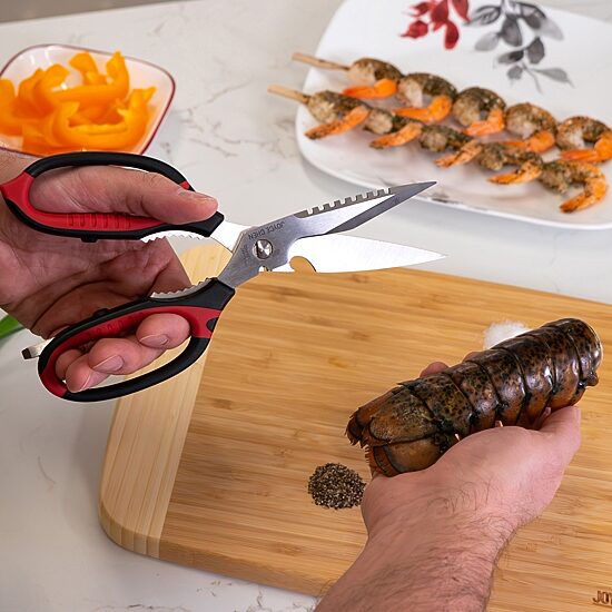 Joyce Chen Deluxe Multi-Use, 9" Red & Black Handles Kitchen Shears