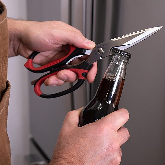 Joyce Chen Deluxe Multi-Use, 9" Red & Black Handles Kitchen Shears