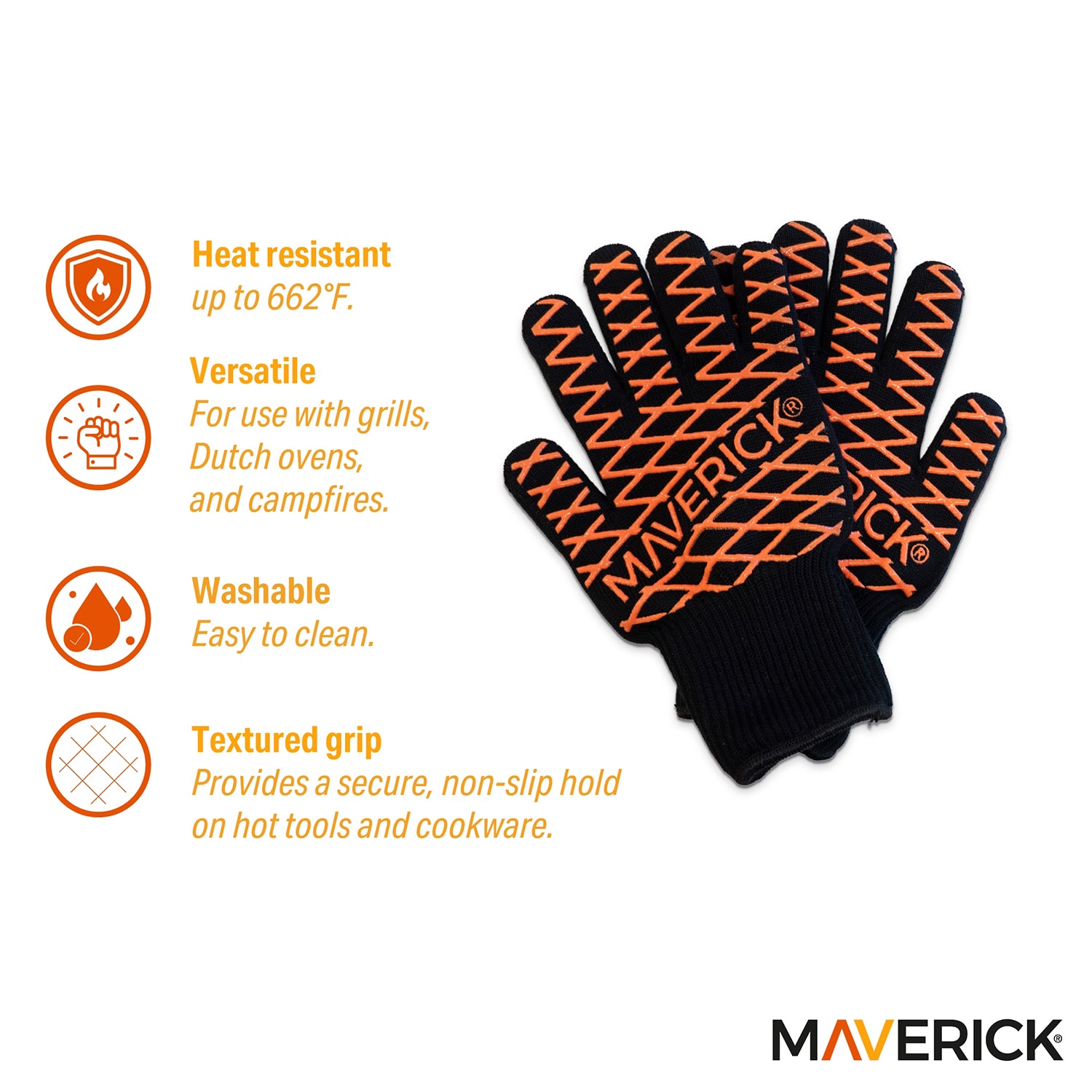 MAVERICK® Heat Resistant Grill Gloves
