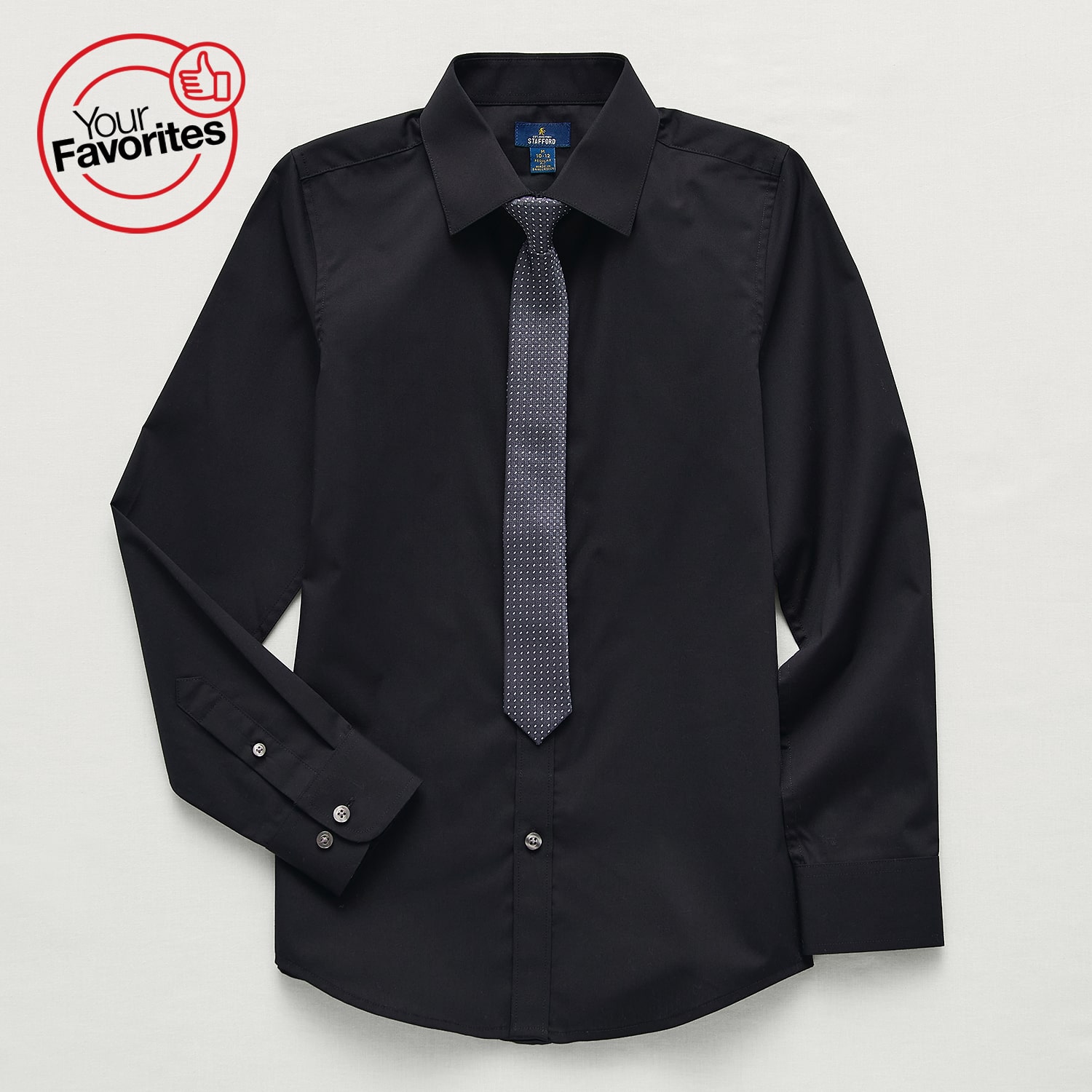 Stafford Little & Big Kid Boys Point Collar Long Sleeve Dress Shirt