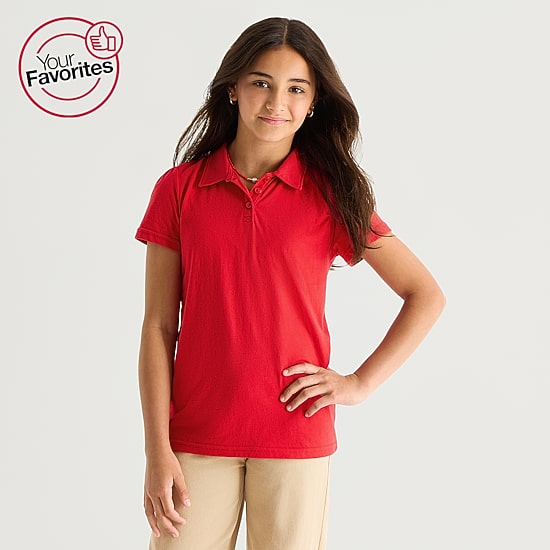 Thereabouts Little & Big Kid Girls Short Sleeve Regular Fit Polo Shirt