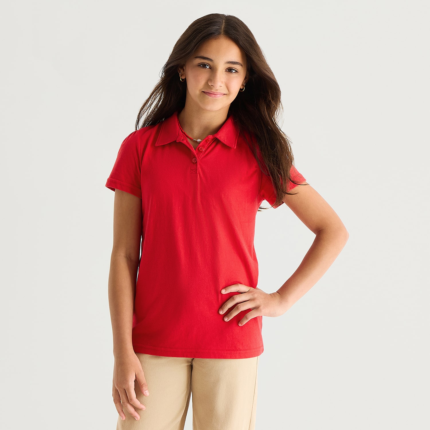Thereabouts Little & Big Kid Girls Short Sleeve Regular Fit Polo Shirt