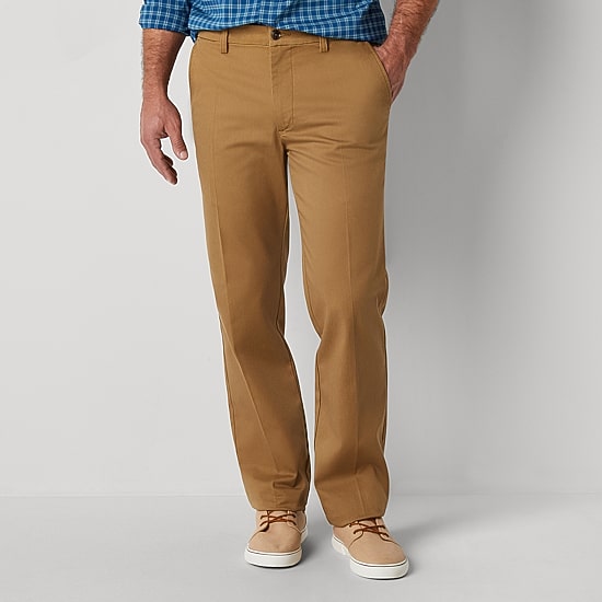 St. John's Bay Universal Wrinkle Free Easy Care Mens Classic Fit Flat Front Pant