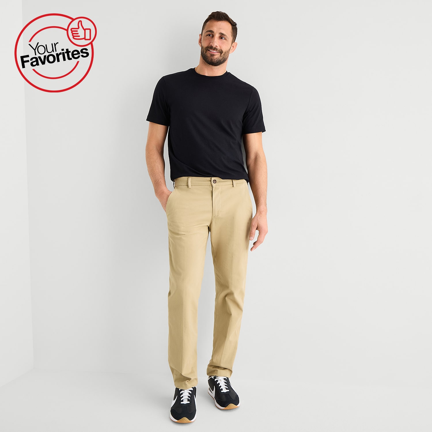 St. John's Bay Stretch Chino Mens Straight Fit Flat Front Pant