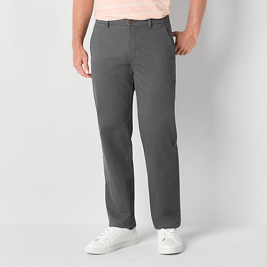 St. John's Bay Stretch Chino Mens Relaxed Fit Flat Front Pant