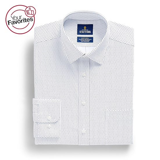 Stafford Sweat Repel Advanced Performance Mens Regular Fit Stretch Fabric Wrinkle Free Long Sleeve Dress Shirt
