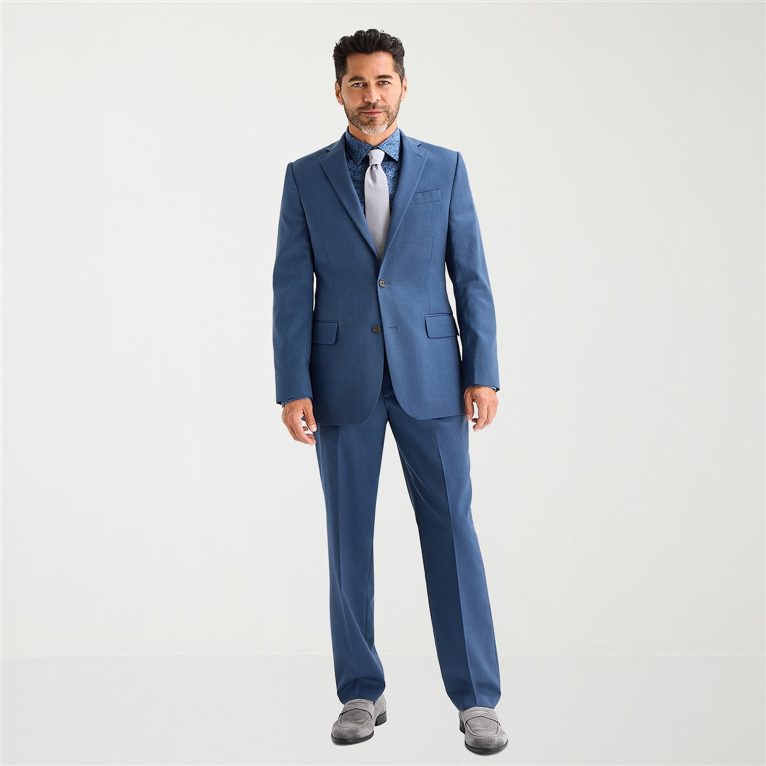 Stafford Coolmax All Season Ecomade Birdseye Signature Mens Stretch Fabric Classic Fit Flat Front Suit Pant