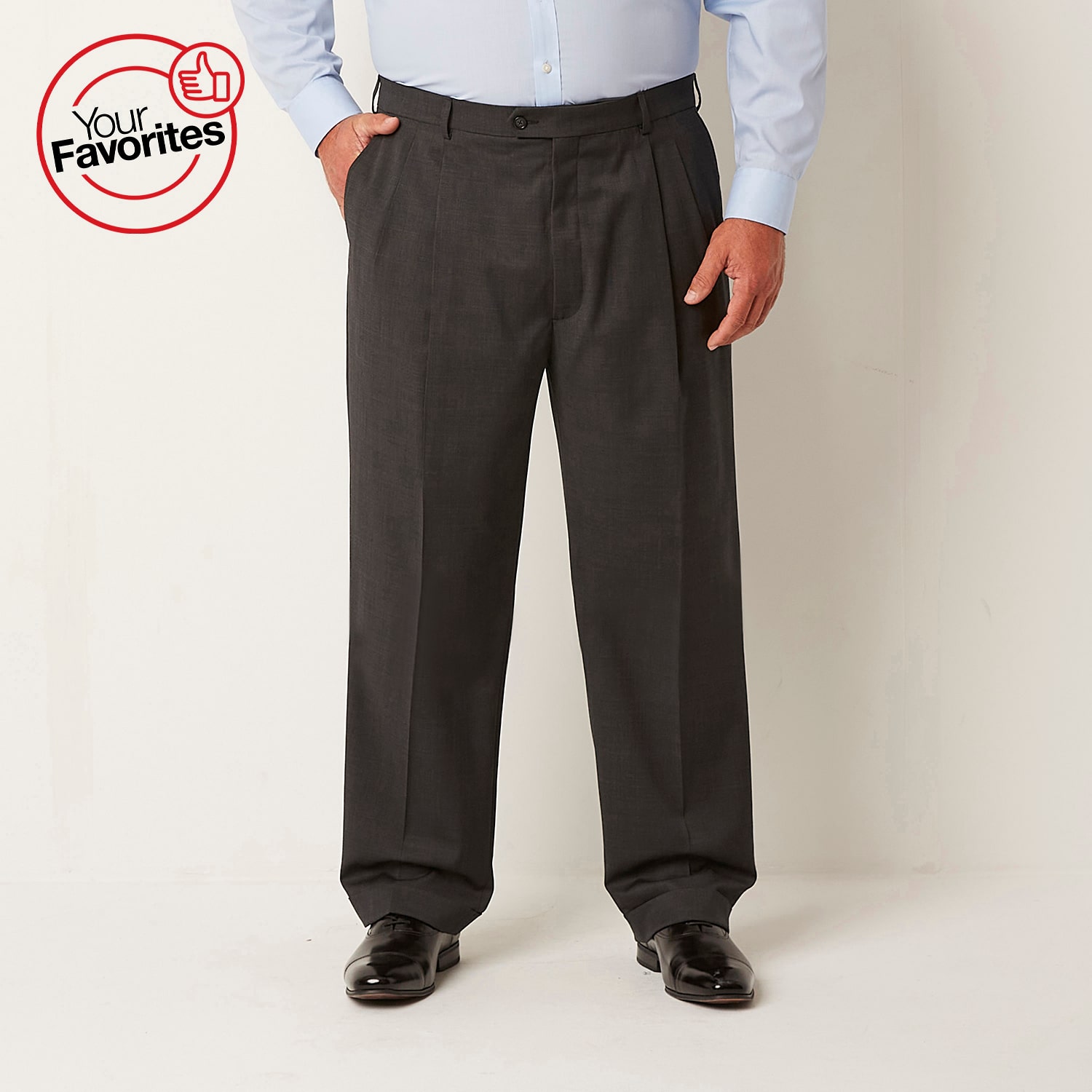 Stafford Coolmax All Season Ecomade Mens Big and Tall Classic Fit Pleated Front Suit Pant
