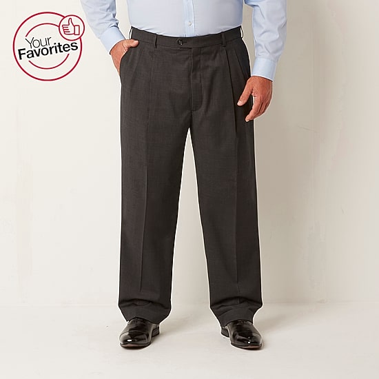 Stafford Coolmax All Season Ecomade Mens Big and Tall Classic Fit Pleated Front Suit Pant