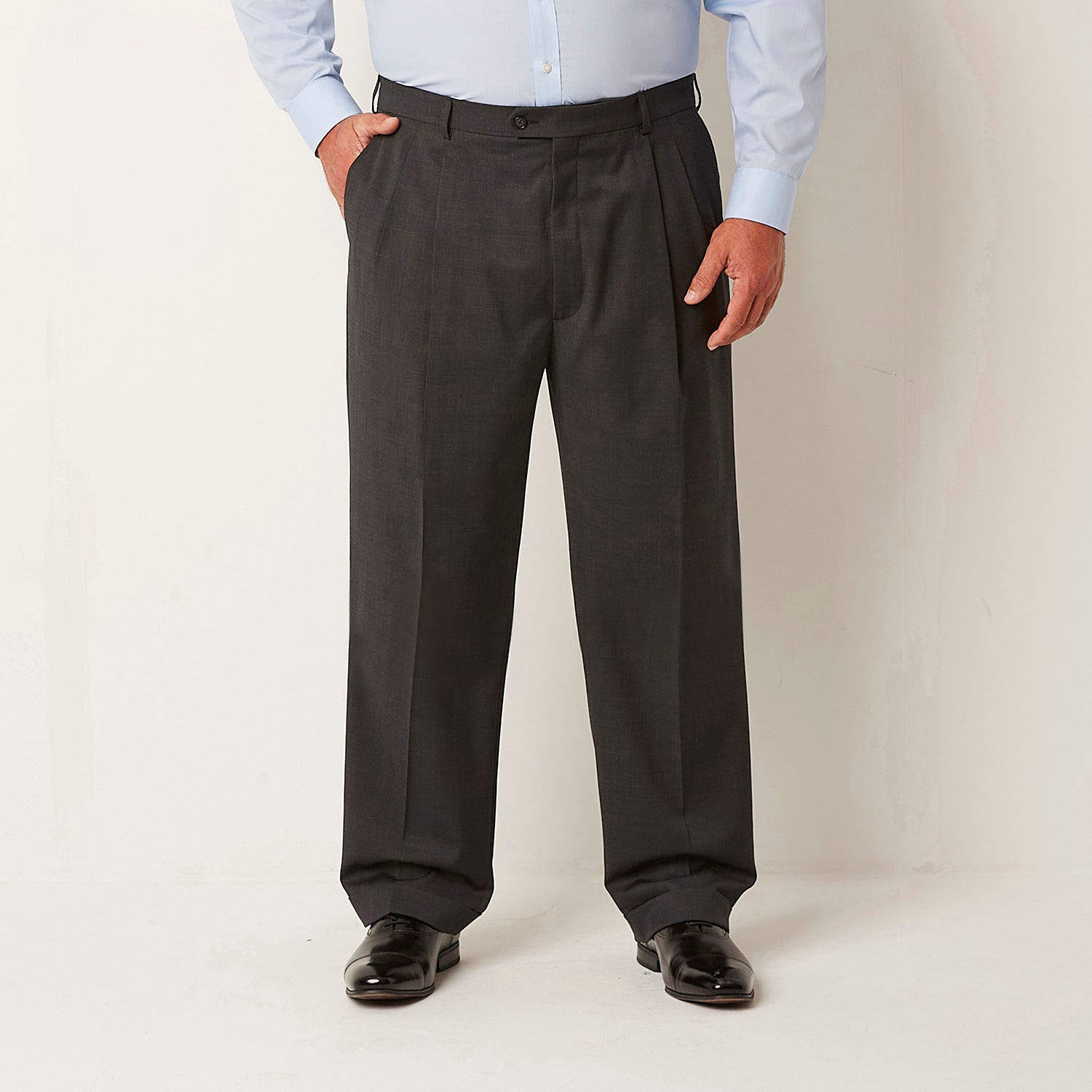 Stafford Coolmax All Season Ecomade Mens Big and Tall Classic Fit Pleated Front Suit Pant