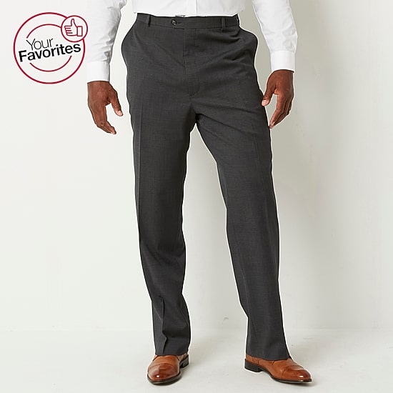 Stafford Coolmax All Season Ecomade Mens Big and Tall Classic Fit Flat Front Suit Pant