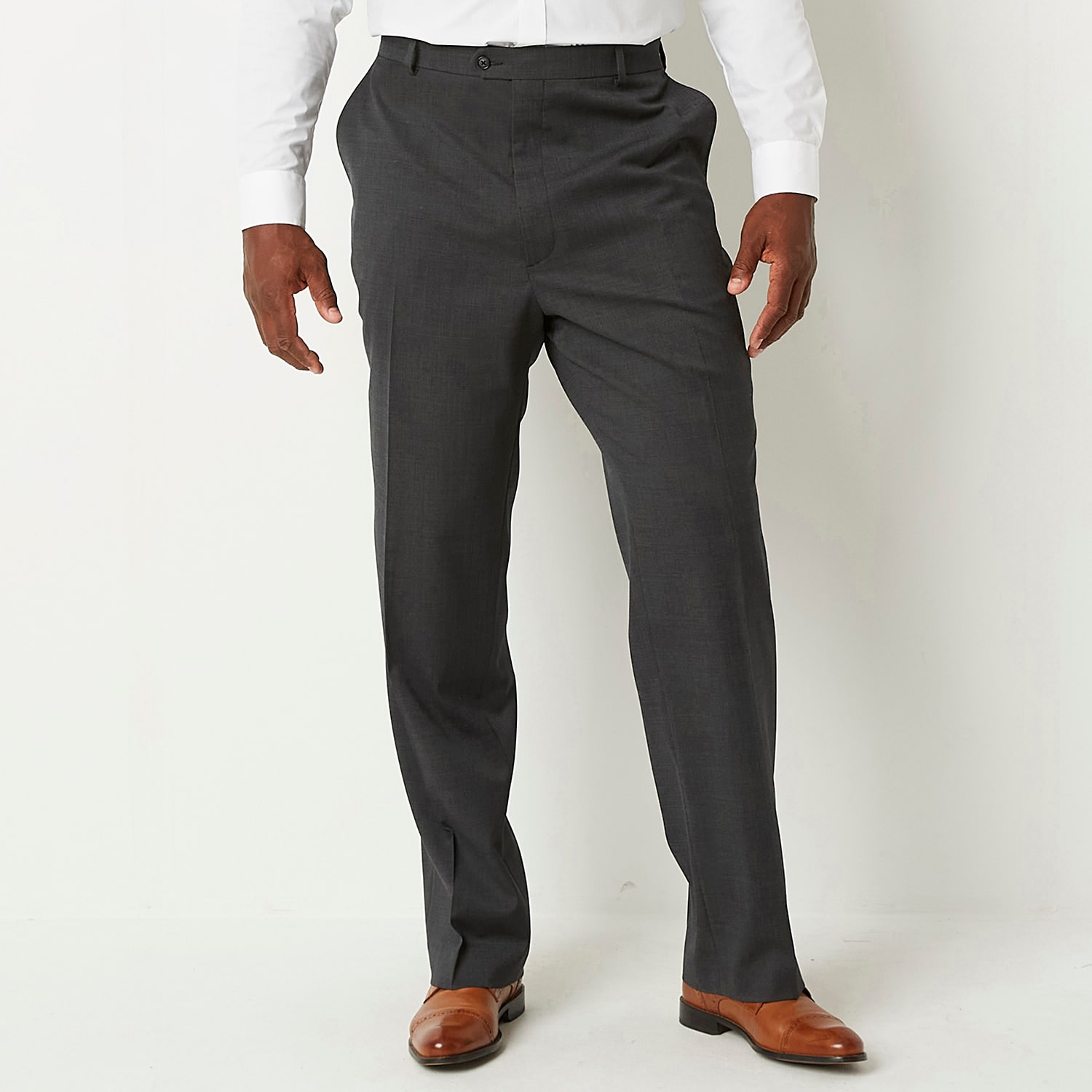 Stafford Coolmax All Season Ecomade Mens Big and Tall Classic Fit Flat Front Suit Pant