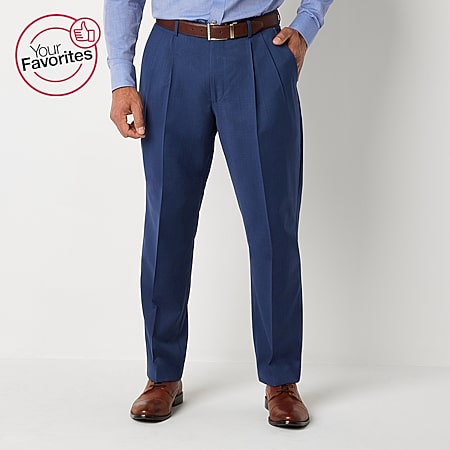 Stafford Coolmax All Season Ecomade Mens Classic Fit Flat Front Suit Pant, Color: Black