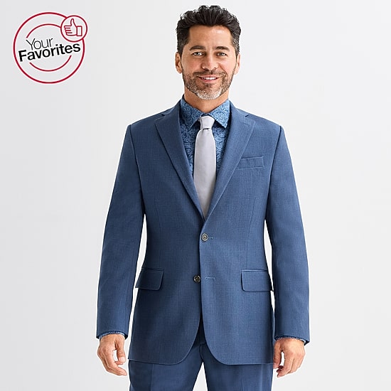 Stafford Coolmax All Season Ecomade Birdseye Signature Mens Stretch Fabric Classic Fit Suit Jacket
