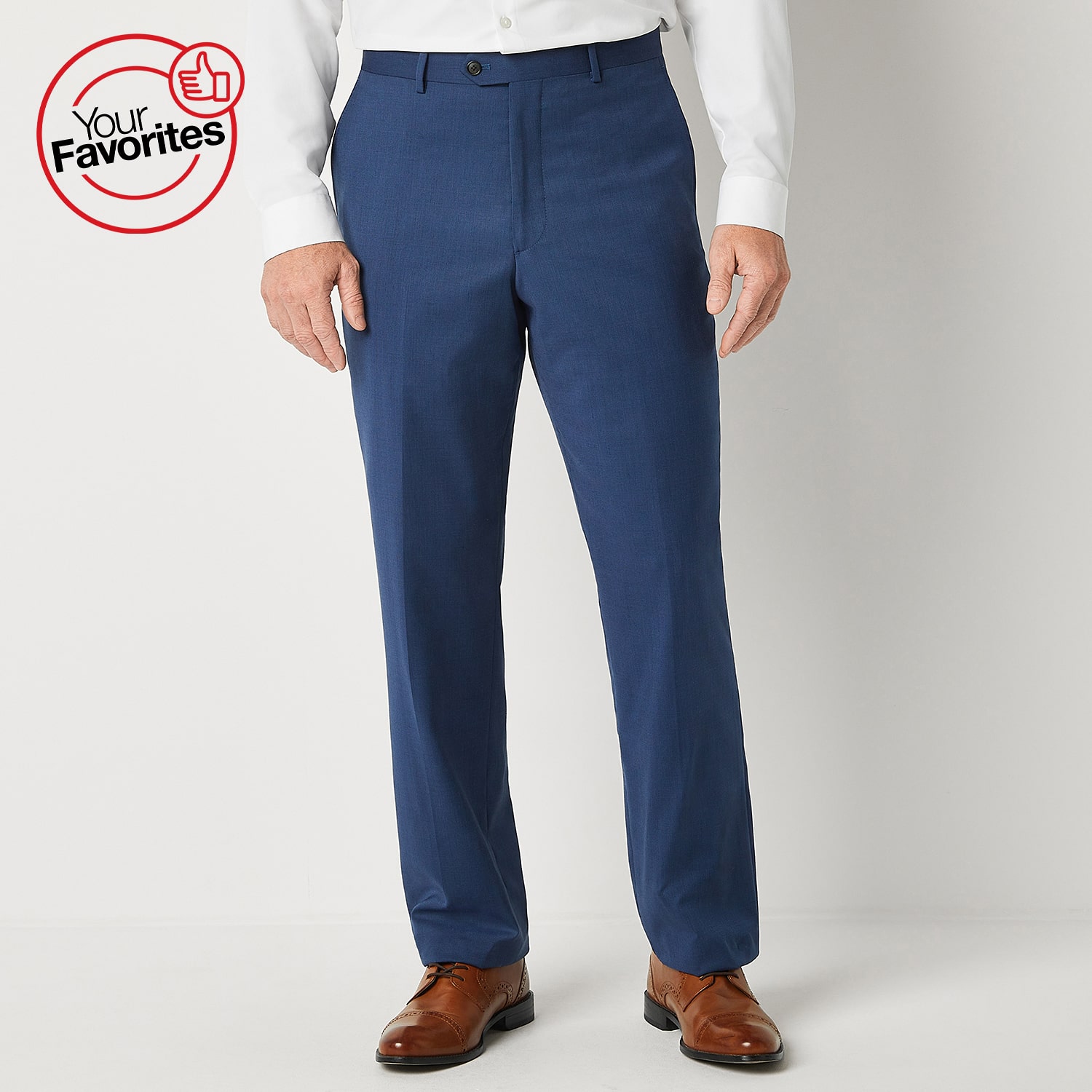 Stafford Coolmax All Season Ecomade Birdseye Signature Mens Big and Tall Stretch Fabric Classic Fit Flat Front Suit Pant