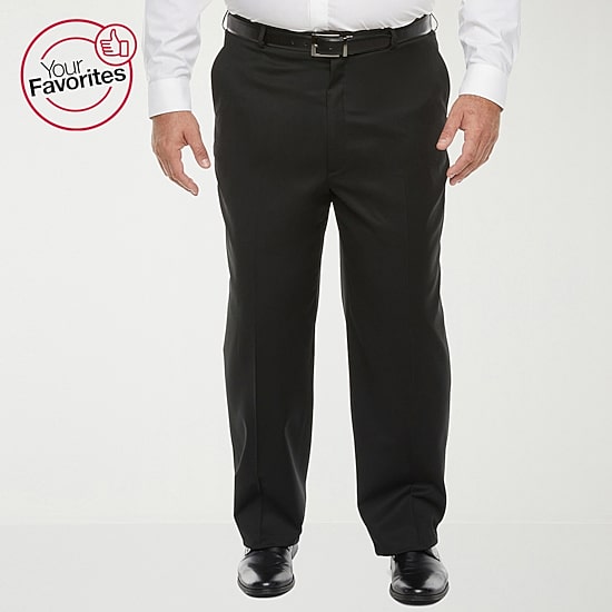Stafford Coolmax All Season Ecomade Mens Big and Tall Classic Fit Flat Front Suit Pant