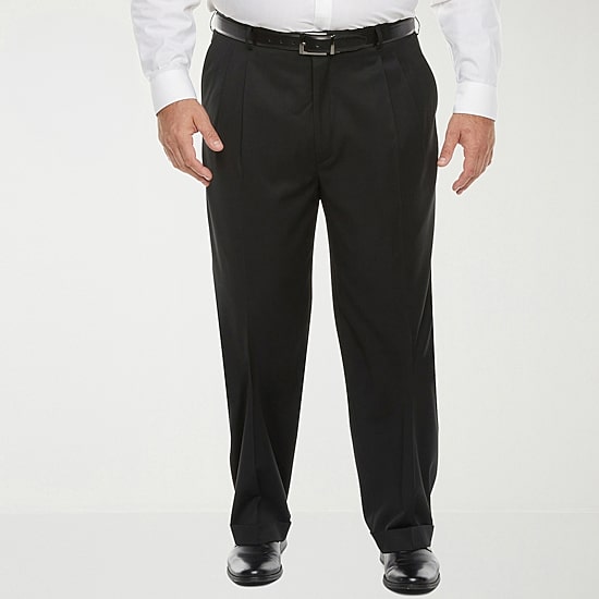 Stafford Coolmax All Season Ecomade Mens Big and Tall Stretch Fabric Classic Fit Pleated Front Suit Pant