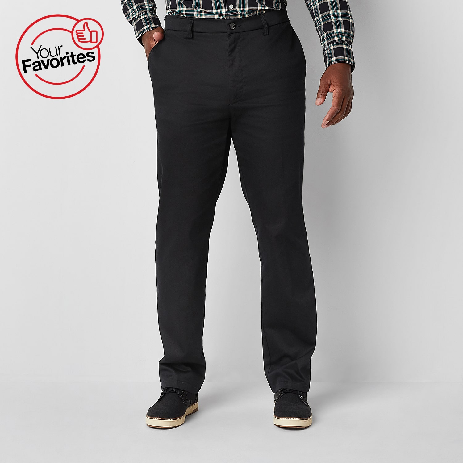 St. John's Bay Universal Easy Care Extender Mens Classic Fit Big and Tall Flat Front Pant