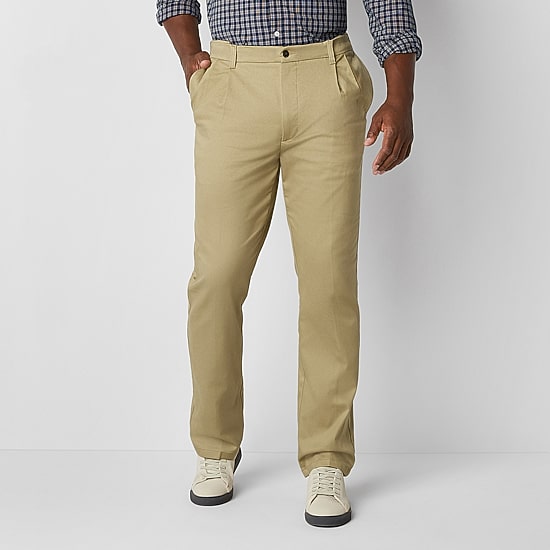 St. John's Bay Universal Easy Care Extender Mens Big and Tall Classic Fit Pleated Pant