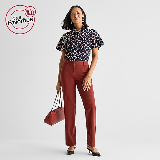 Liz Claiborne Audra Womens Straight Mid Rise Trouser