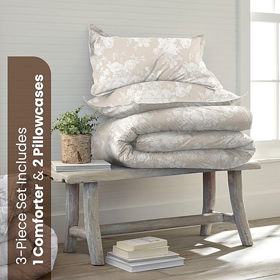 Ecopure Sienna Comfort Wash Floral Midweight Comforter Set