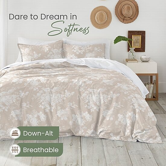 Ecopure Sienna Comfort Wash Floral Midweight Comforter Set