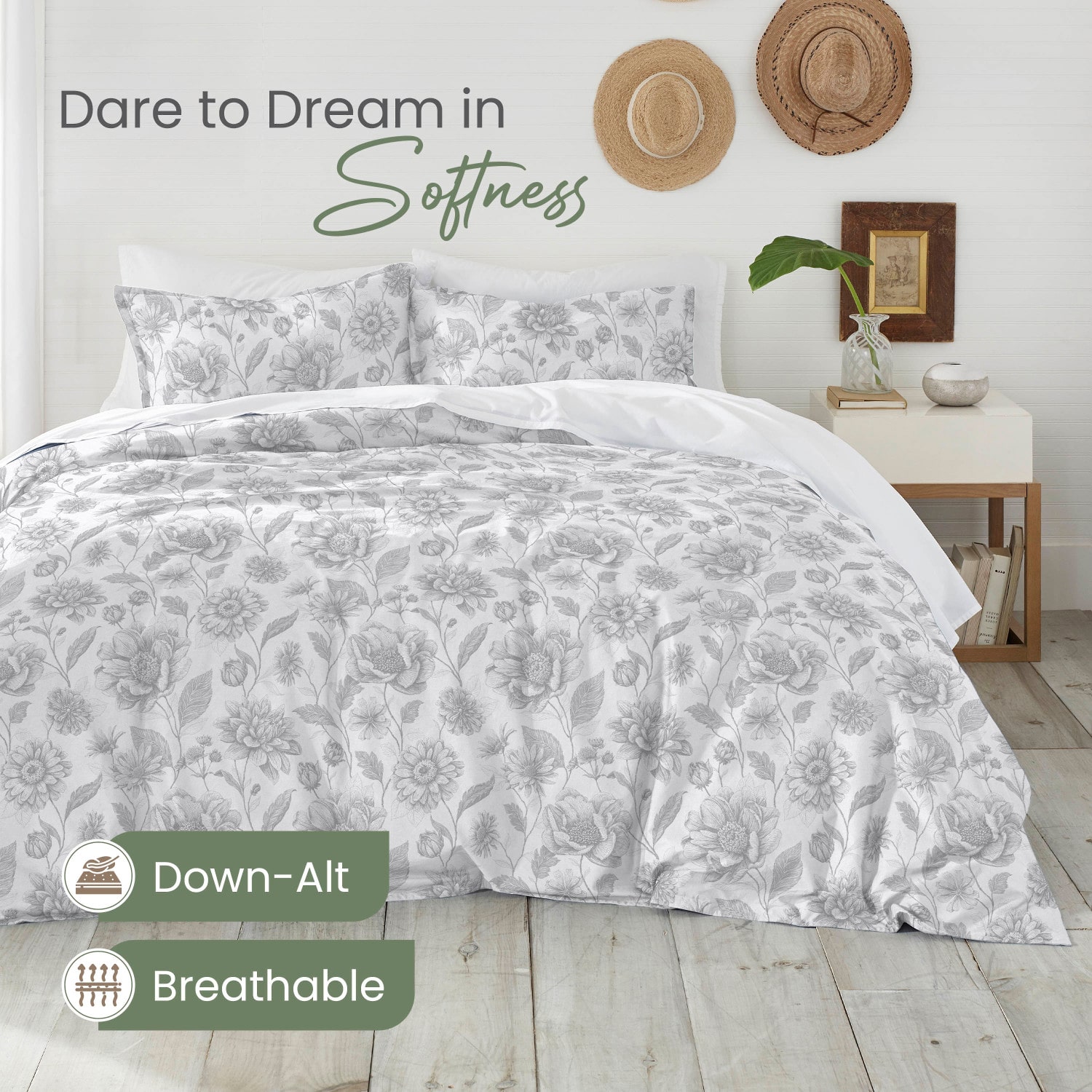 Ecopure Meadow Walk Comfort Wash Floral Midweight Comforter Set
