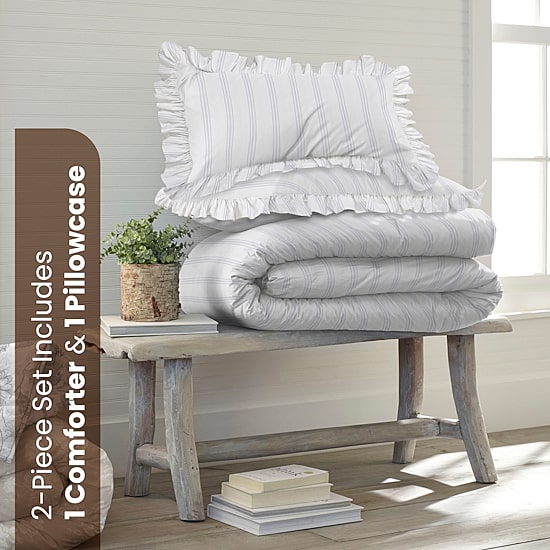 Ecopure Brooke Comfort Wash Stripes Midweight Comforter Set