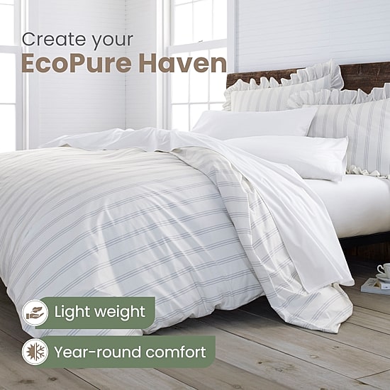 Ecopure Brooke Comfort Wash Stripes Midweight Comforter Set