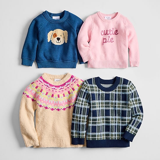 Okie Dokie Baby Boys Round Neck Long Sleeve Pullover Sweater