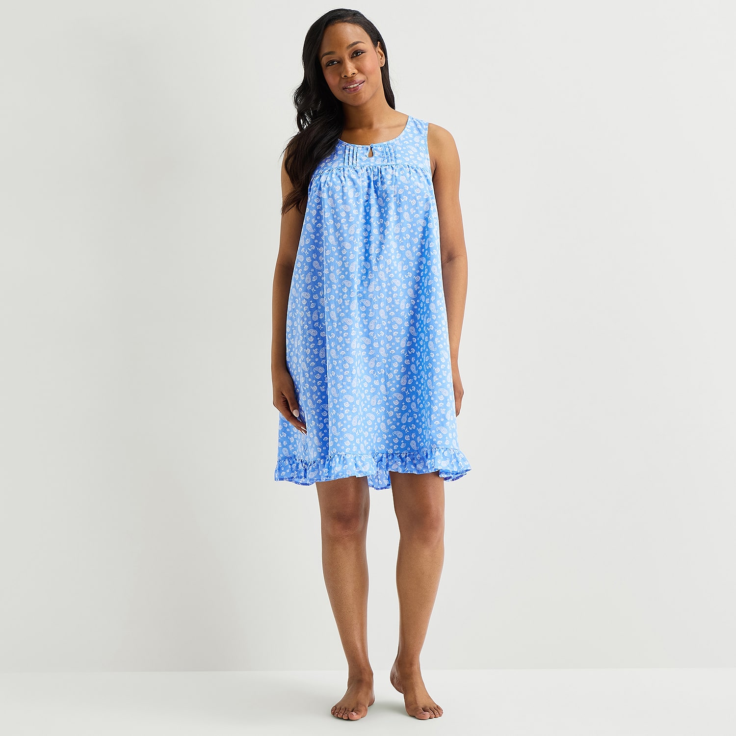 Adonna Womens Sleeveless Round Neck Nightgown