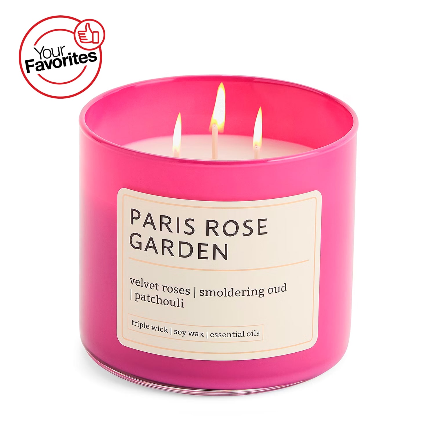 Distant Lands 14oz Paris Rose Garden 3-Wick Scented Jar Candle