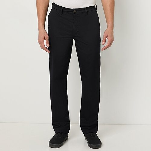 St. John's Bay Universal Wrinkle Free Easy Care Mens Classic Fit Flat Front Pant, 36 29, Black