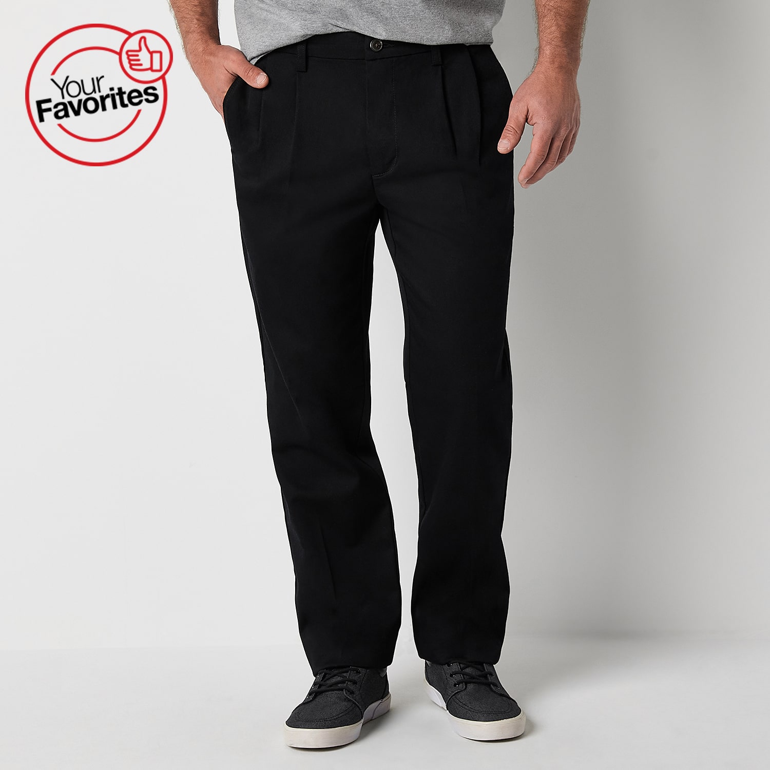 St. John's Bay Universal Wrinkle Free Easy Care Mens Classic Fit Pleated Pant