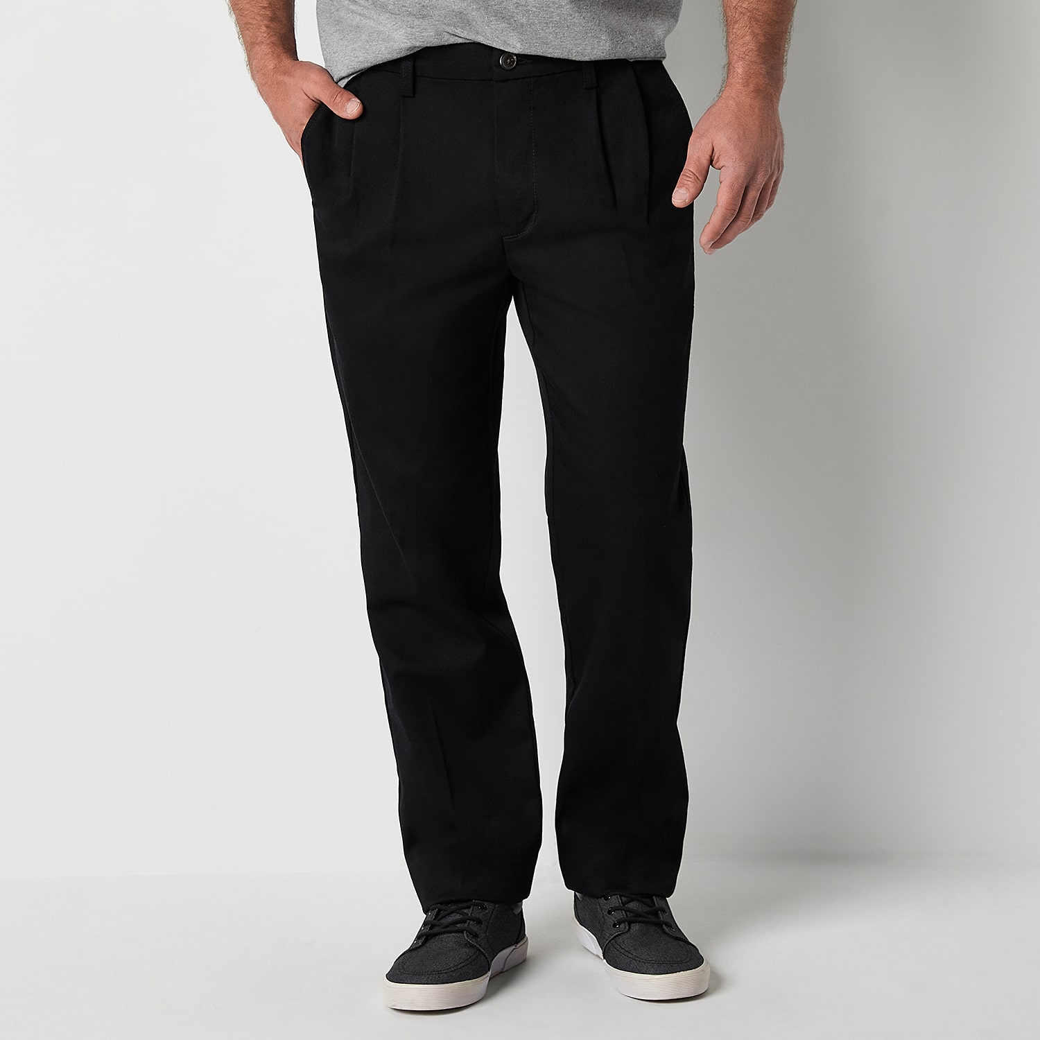 St. John's Bay Universal Wrinkle Free Easy Care Mens Classic Fit Pleated Pant
