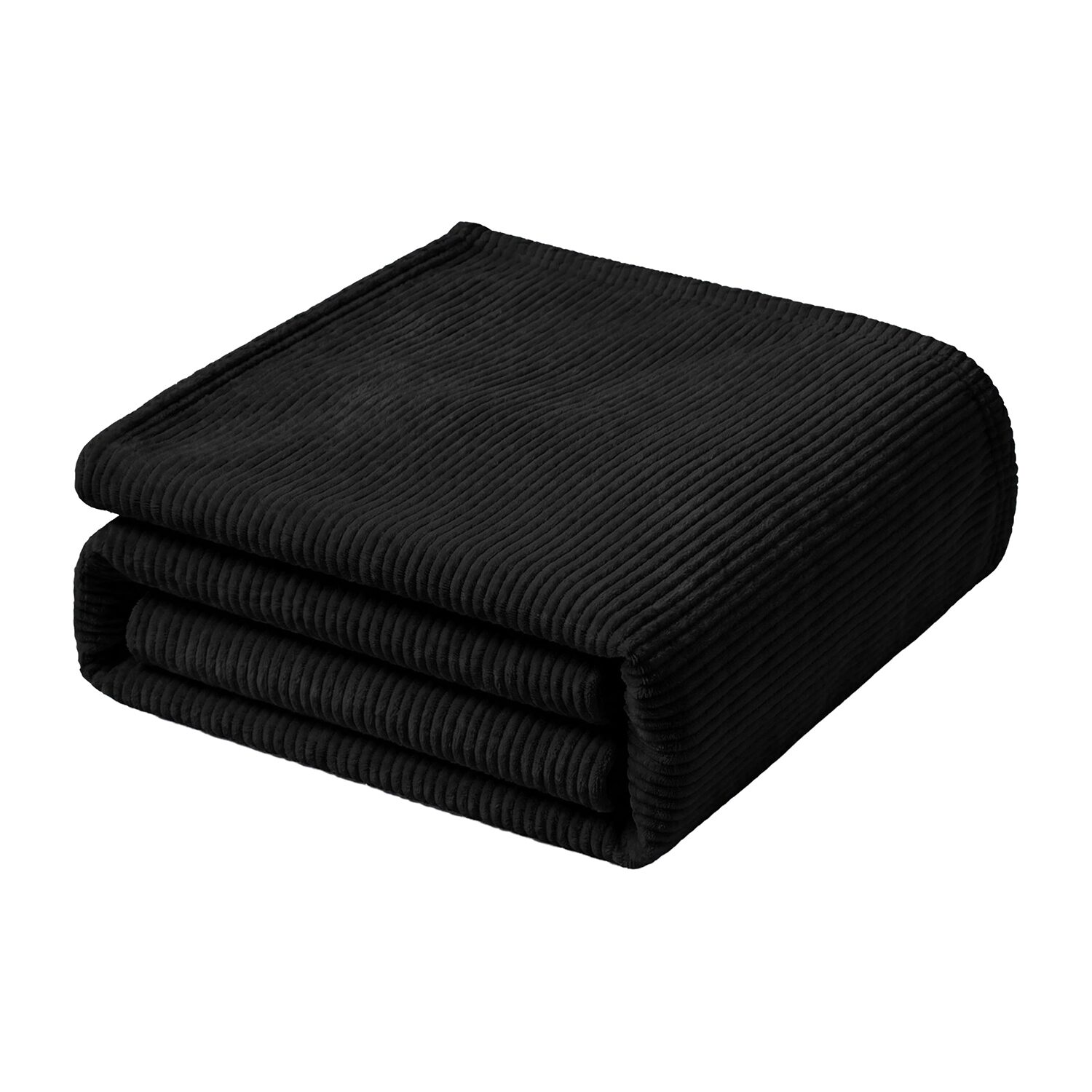 SUPERIOR® Kacey Luxe Ribbed Breathable Plush Corduroy-Style Fleece Striped Blanket