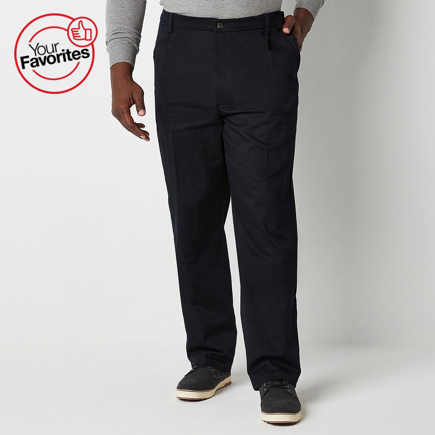 St. John's Bay Universal Easy Care Extender Mens Big and Tall Classic Fit Pleated Pant