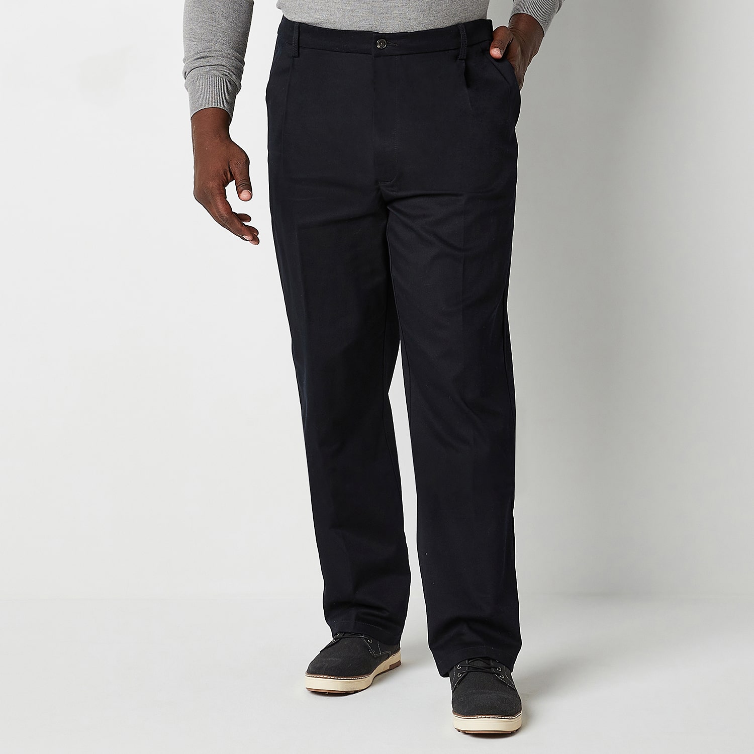 St. John's Bay Universal Easy Care Extender Mens Big and Tall Classic Fit Pleated Pant
