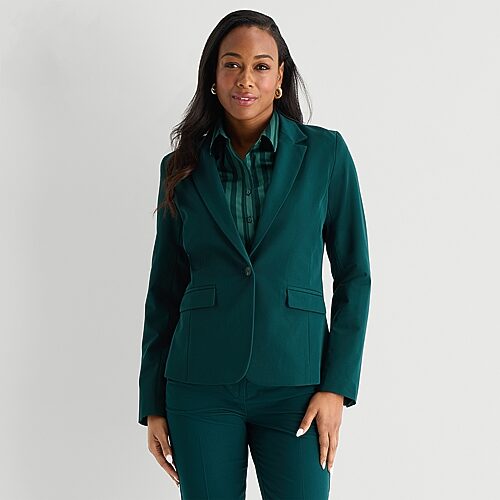 Liz Claiborne Kate Womens Regular Fit Blazer In Green