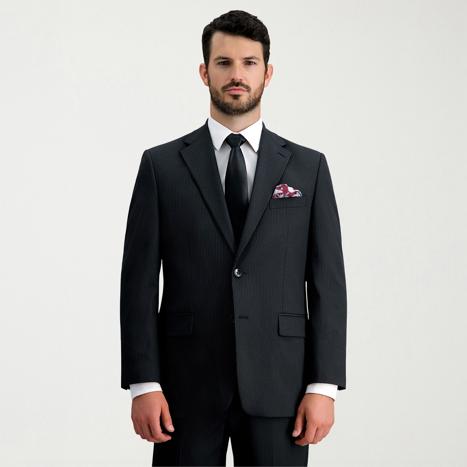 Haggar JMH Mens Classic Fit Striped Suit Jacket