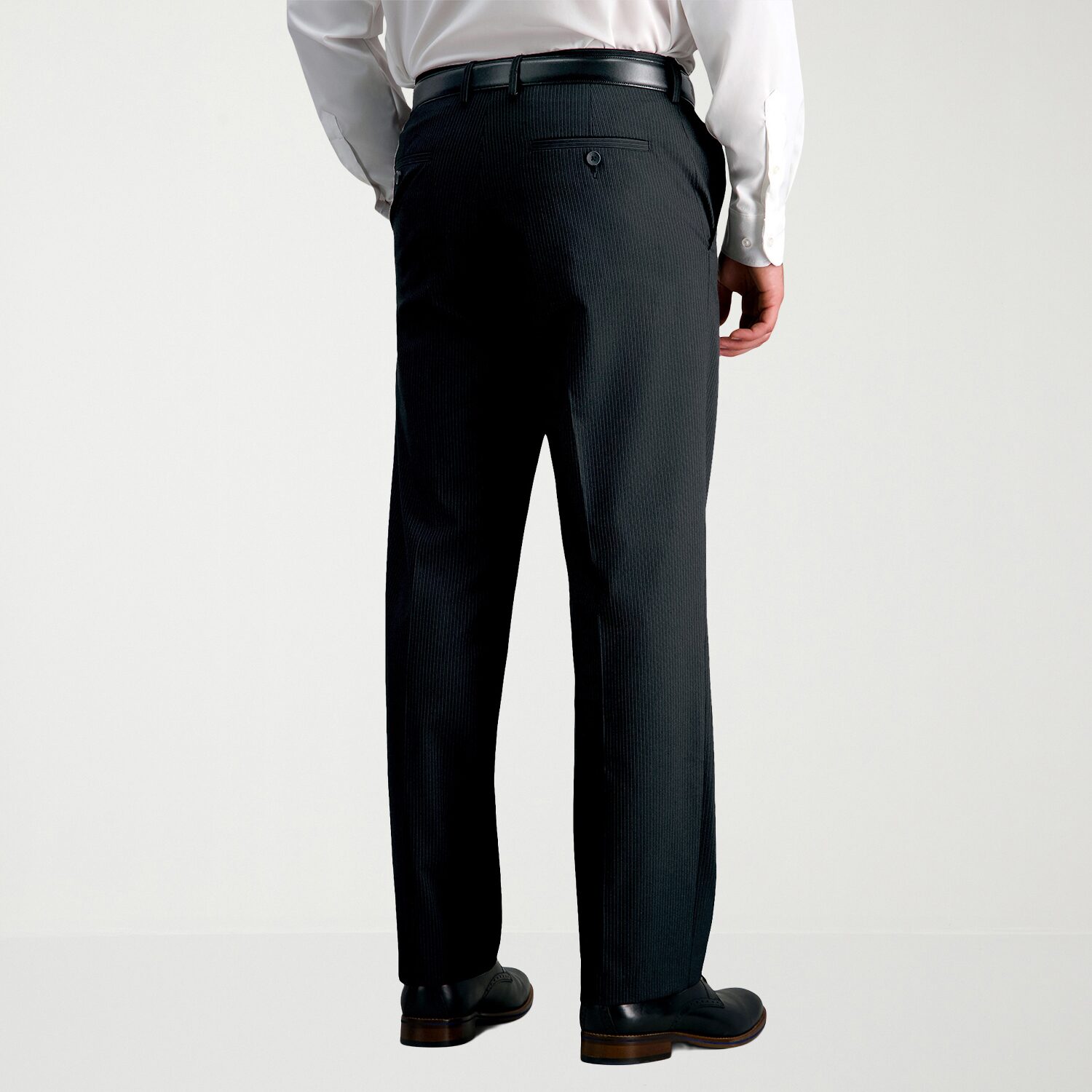 Haggar JMH Mens Stretch Fabric Classic Fit Striped Flat Front Suit Pant