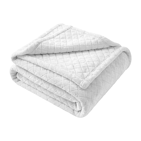 SUPERIOR® Holly High-Density Sleek Windowpane Plush Durable Fleece Grid Blanket