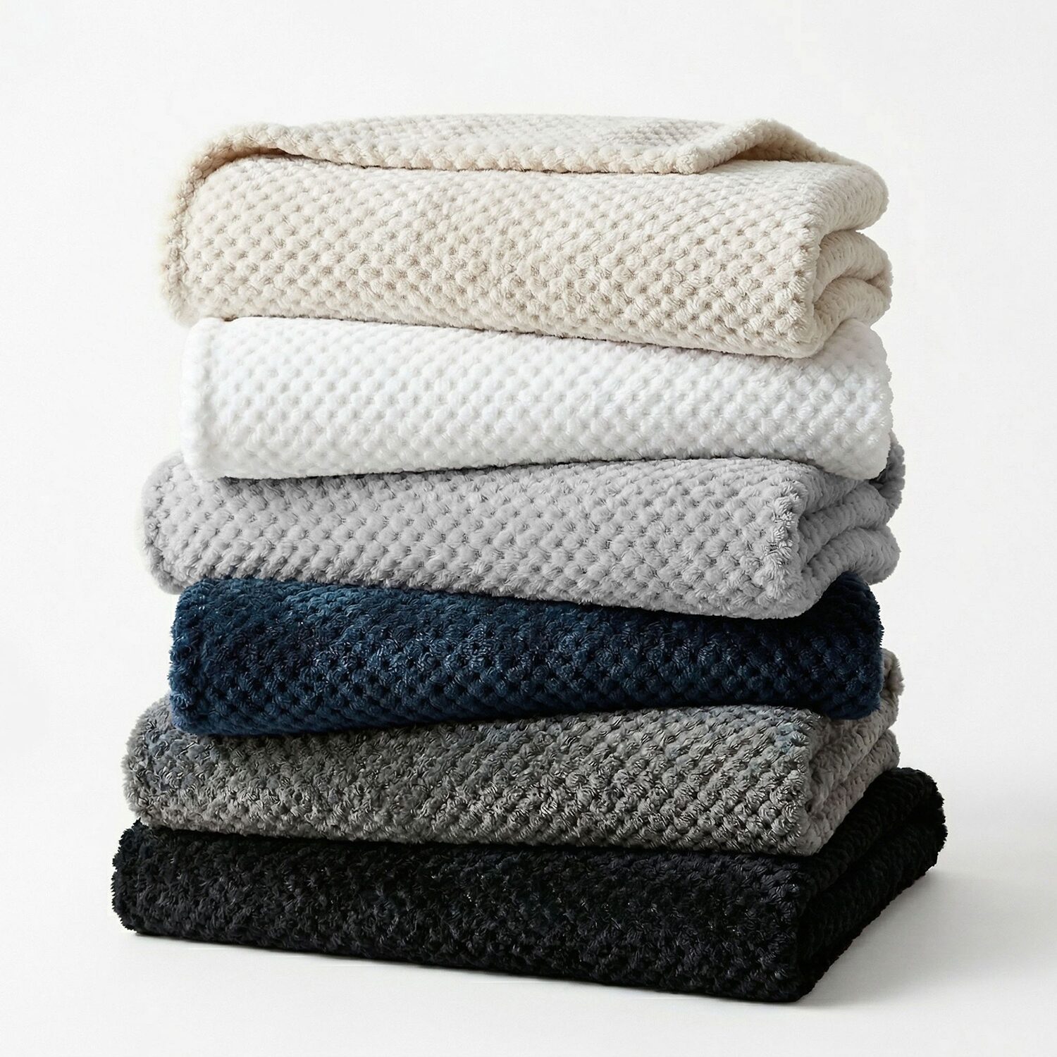 SUPERIOR® Lily Textured Lightweight Pebbled Weave Durable Fleece Hypoallergenic Blanket