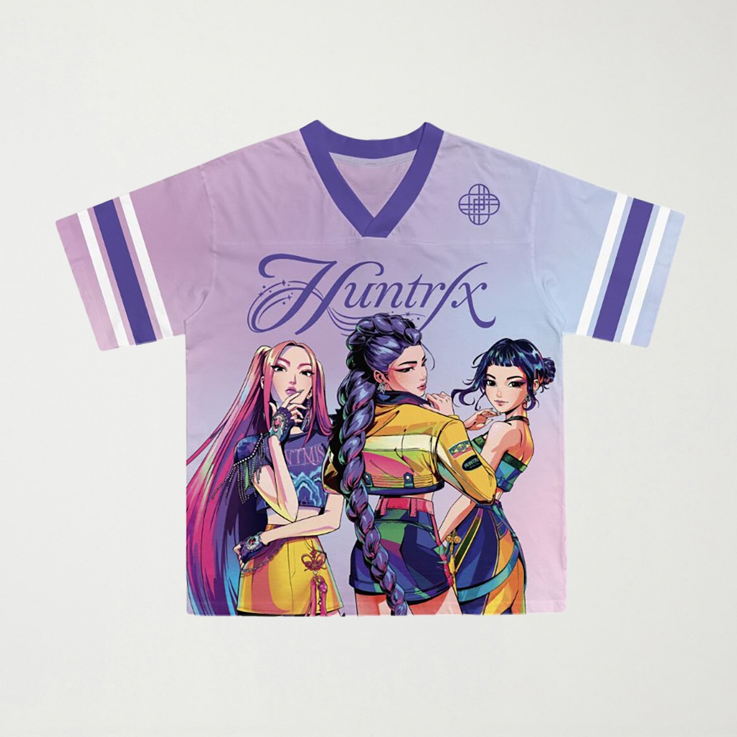 Girls V Neck KPOP Demon Hunters Long Sleeve Jersey