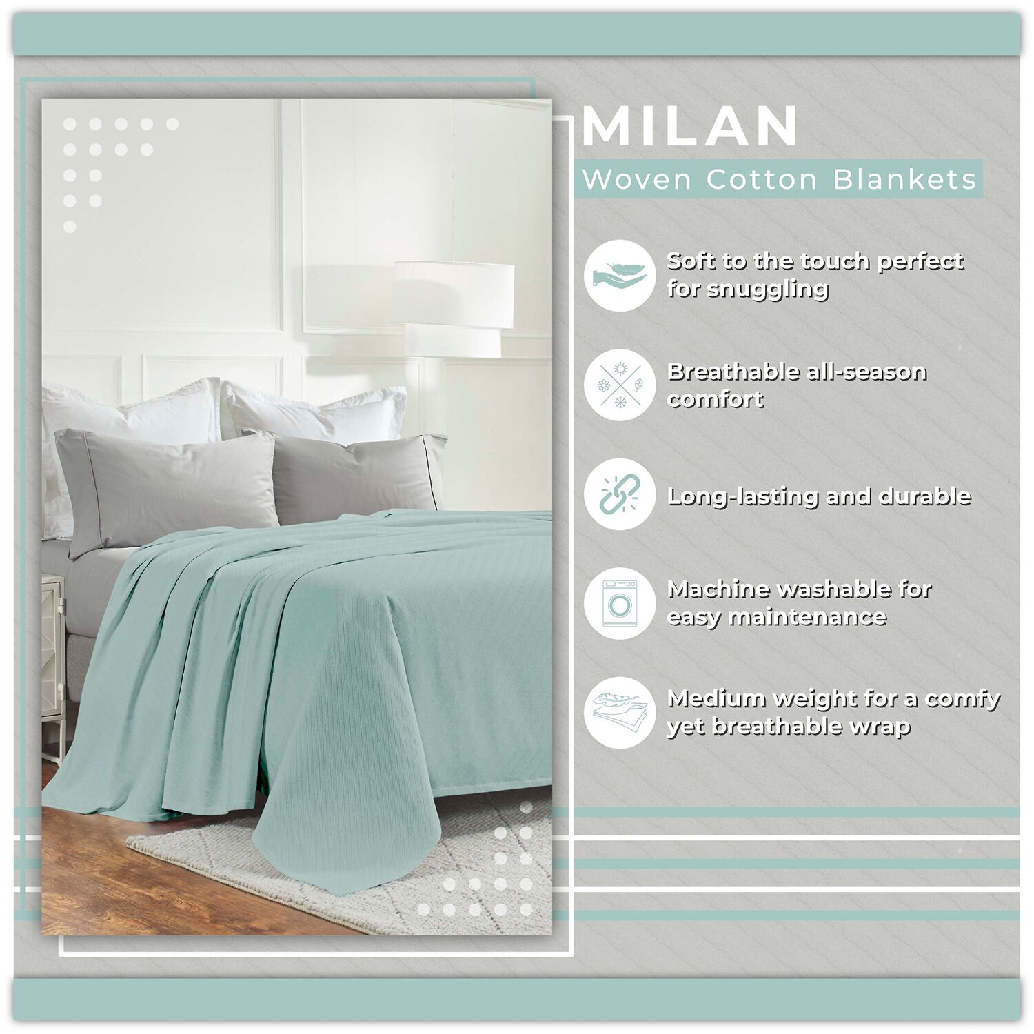 SUPERIOR® Milan Cotton Dobby Jacquard All Season Striped Blanket